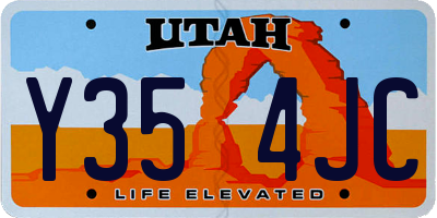 UT license plate Y354JC