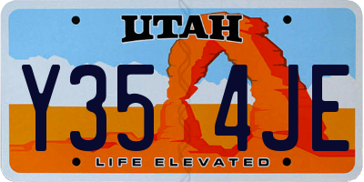 UT license plate Y354JE