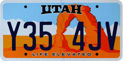 UT license plate Y354JV
