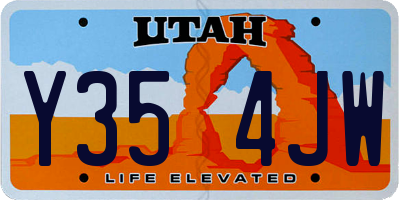 UT license plate Y354JW