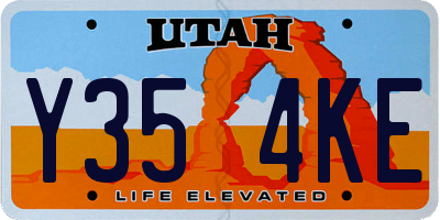 UT license plate Y354KE