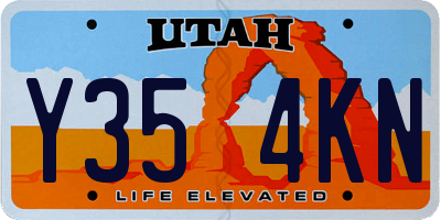 UT license plate Y354KN