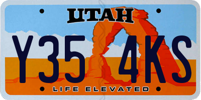 UT license plate Y354KS
