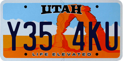UT license plate Y354KU