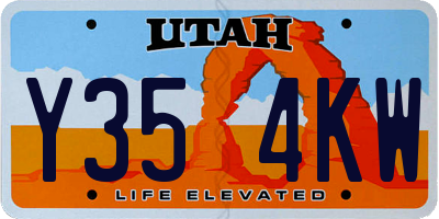 UT license plate Y354KW