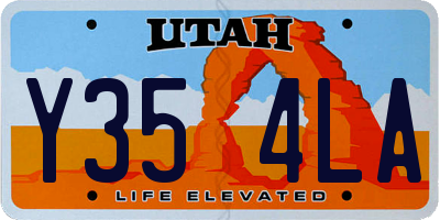 UT license plate Y354LA