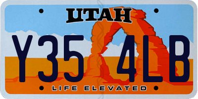 UT license plate Y354LB
