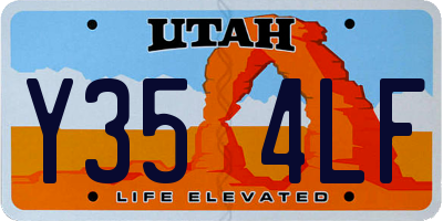 UT license plate Y354LF