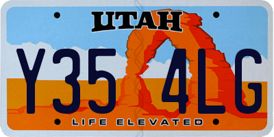 UT license plate Y354LG