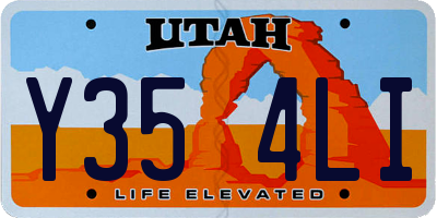 UT license plate Y354LI
