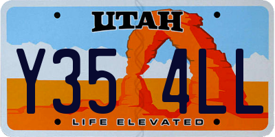 UT license plate Y354LL