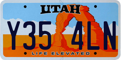 UT license plate Y354LN