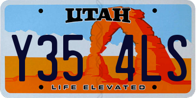 UT license plate Y354LS