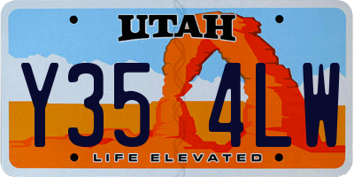 UT license plate Y354LW