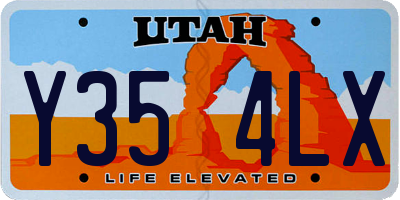 UT license plate Y354LX