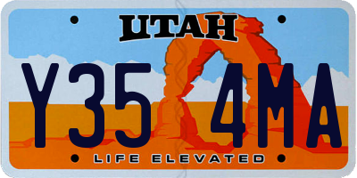 UT license plate Y354MA