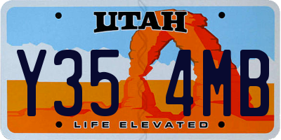 UT license plate Y354MB