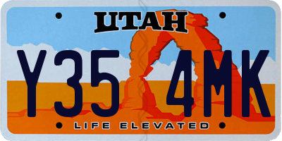 UT license plate Y354MK