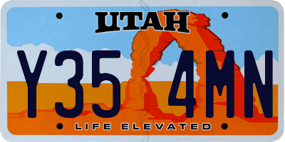 UT license plate Y354MN