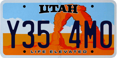 UT license plate Y354MO