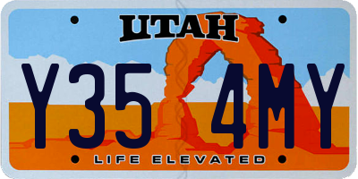UT license plate Y354MY