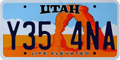 UT license plate Y354NA