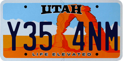 UT license plate Y354NM