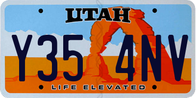 UT license plate Y354NV