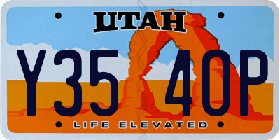 UT license plate Y354OP