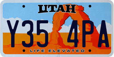 UT license plate Y354PA
