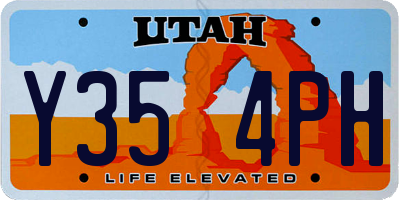 UT license plate Y354PH