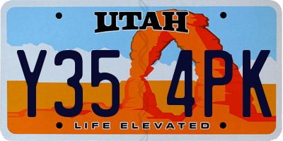 UT license plate Y354PK
