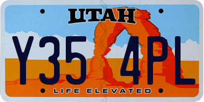 UT license plate Y354PL