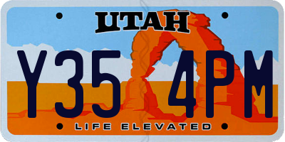 UT license plate Y354PM