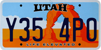 UT license plate Y354PO
