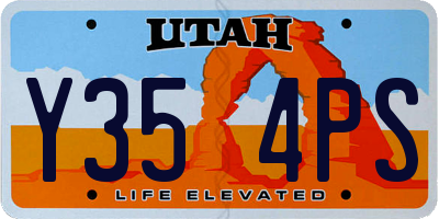 UT license plate Y354PS