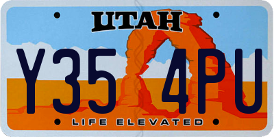 UT license plate Y354PU