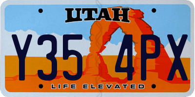 UT license plate Y354PX
