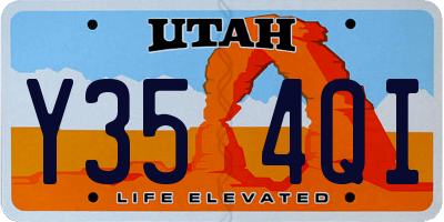 UT license plate Y354QI