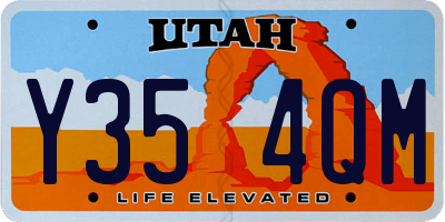 UT license plate Y354QM