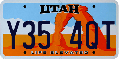 UT license plate Y354QT