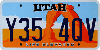 UT license plate Y354QV