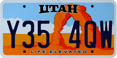 UT license plate Y354QW