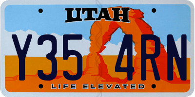 UT license plate Y354RN