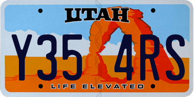 UT license plate Y354RS