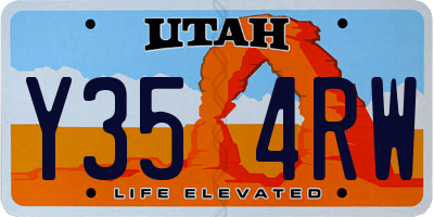 UT license plate Y354RW