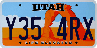 UT license plate Y354RX