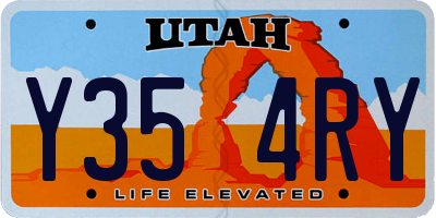 UT license plate Y354RY
