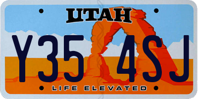 UT license plate Y354SJ
