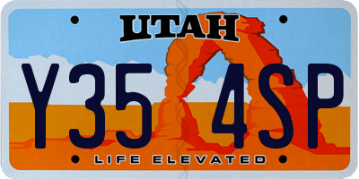 UT license plate Y354SP